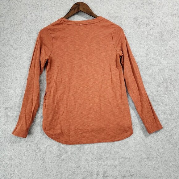 Kirkland Womens Rust Long-Sleeve T-Shirt  Small 100% Cotton Scoop Hem - Picture 3 of 7
